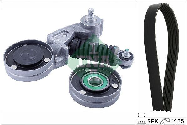 Приводной ремень поликлиновой с роликами (комплект) Ina. Артикул 529 0236 10