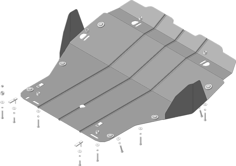 Защита Мотодор для двигателя и КПП Volkswagen Multivan T6 2015-2026. Артикул 02738