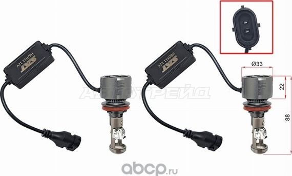 Лампа основного освещения 12V H8H11 27W 6500K LED (SAT). Артикул ST1750085