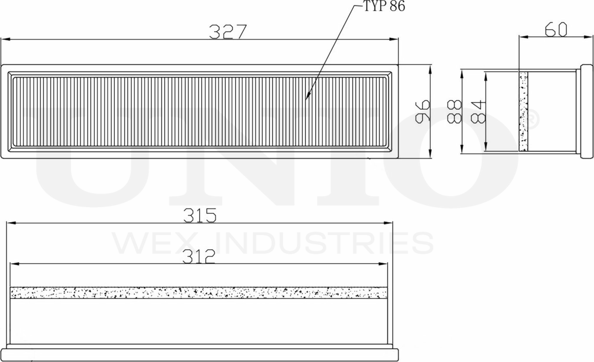 Фильтр воздушный (Unio). Артикул FLT-10019