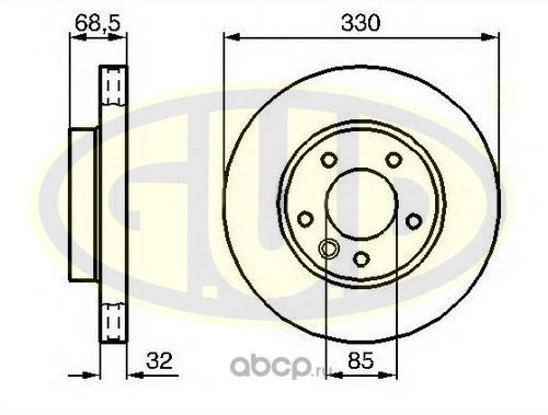 Тормозной диск G.U.D.. Артикул GDB132118