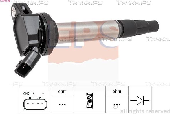 Катушка зажигания EPS OE Equivalent для Toyota Matrix II (E140) 2008-2014. Артикул 1.970.536