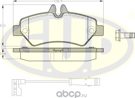 Тормозные колодки G.U.D.. Артикул GBP124600