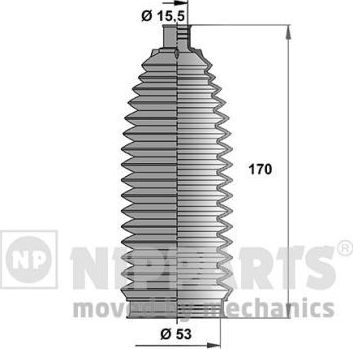 Пыльник рулевой рейки (комплект) Nipparts. Артикул N2842041
