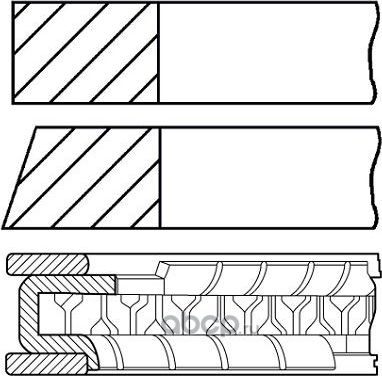 Кольца поршн к-т на 1 цил VAG 1.4 TSI (Goetze). Артикул 08-433900-00
