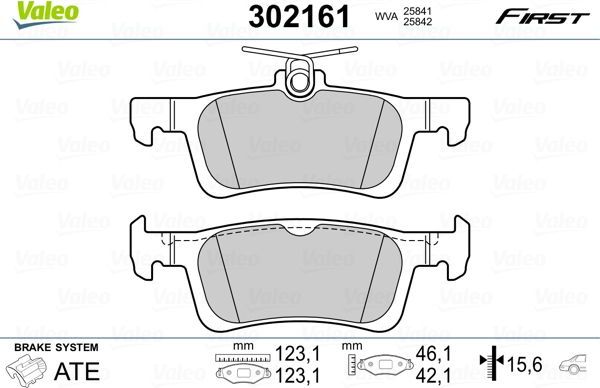 Тормозные колодки Valeo First. Артикул 302161