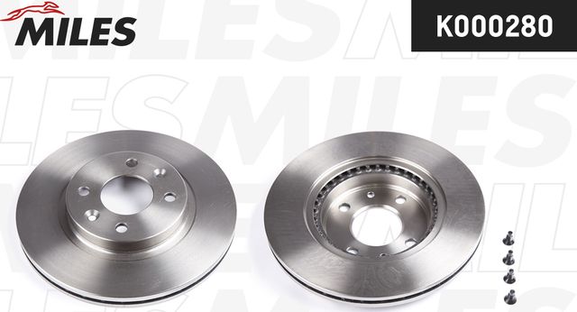 Тормозной диск Miles передний для Renault 19 I 1989-1992. Артикул K000280