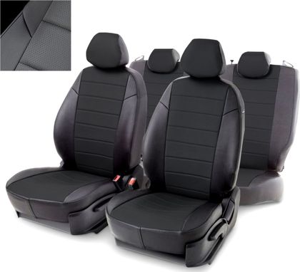 Чехлы Seintex (экокожа) на сидения для Chevrolet Orlando 5-мест. 2012-2015, цвет Черный/Черный. Артикул 85798