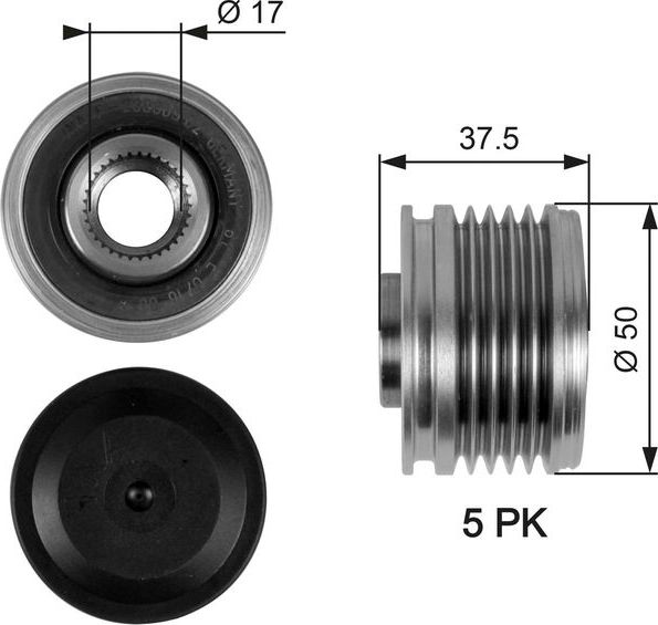 Муфта генератора обгонная Gates DriveAlign® для Smart Forfour I (W454) 2004-2006. Артикул OAP7053