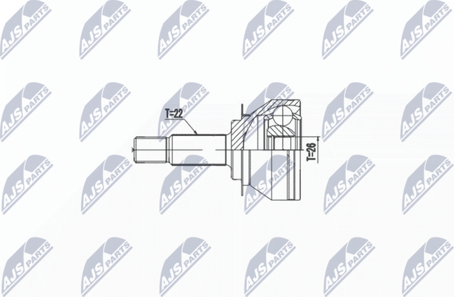 Шрус внутренний (граната) NTY передний для Skoda Citigo I 2011-2019. Артикул NPZ-VW-046