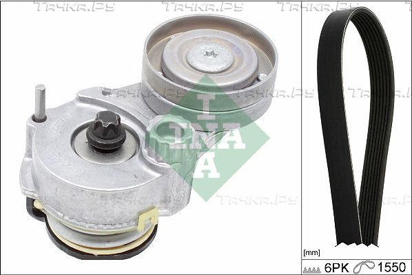 Приводной ремень поликлиновой с роликами (комплект) Ina для Opel Zafira C 2011-2019. Артикул 529 0328 10
