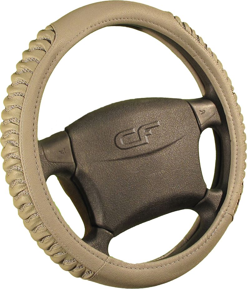 Оплётка на руль CarFashion Lord (размер M, искусственная кожа, цвет СЕРЫЙ). Артикул 31073