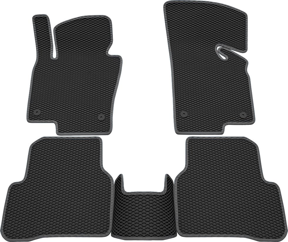 Коврики Rezkon EVA для салона Volkswagen Passat B7 2010-2015 Серый кант. Артикул 9035015202
