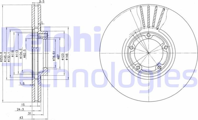 Тормозной диск Delphi. Артикул BG3365