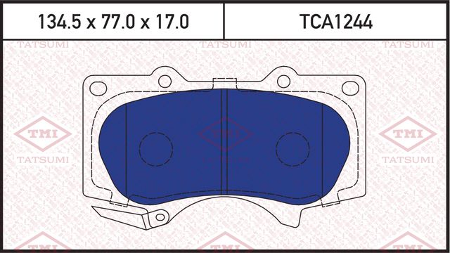 Колодки тормозные TOYOTA LAND CRUISER 03- перед. (Tatsumi). Артикул TCA1244