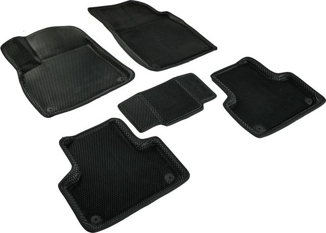 Коврики Seintex 3D EVA Соты для салона Audi Q7 II 2015-2026 ЧЕРНЫЕ. Артикул 98841