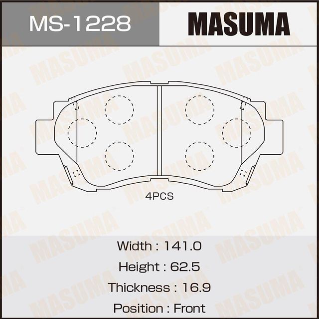 Тормозные колодки Masuma. Артикул MS-1228