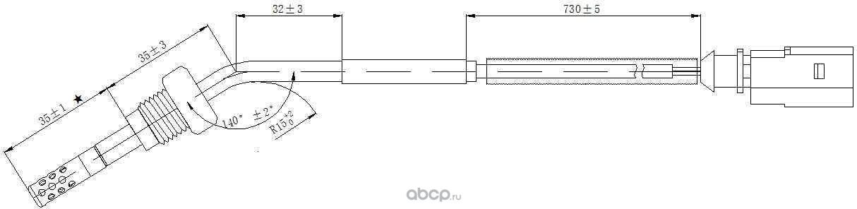 Датчик температуры выхлопных газов SEAT Ibiza IV (2010>) SKODA Fabia II (2010-2014) VW Polo V (2009> (Magtechnic). Артикул mag0193og