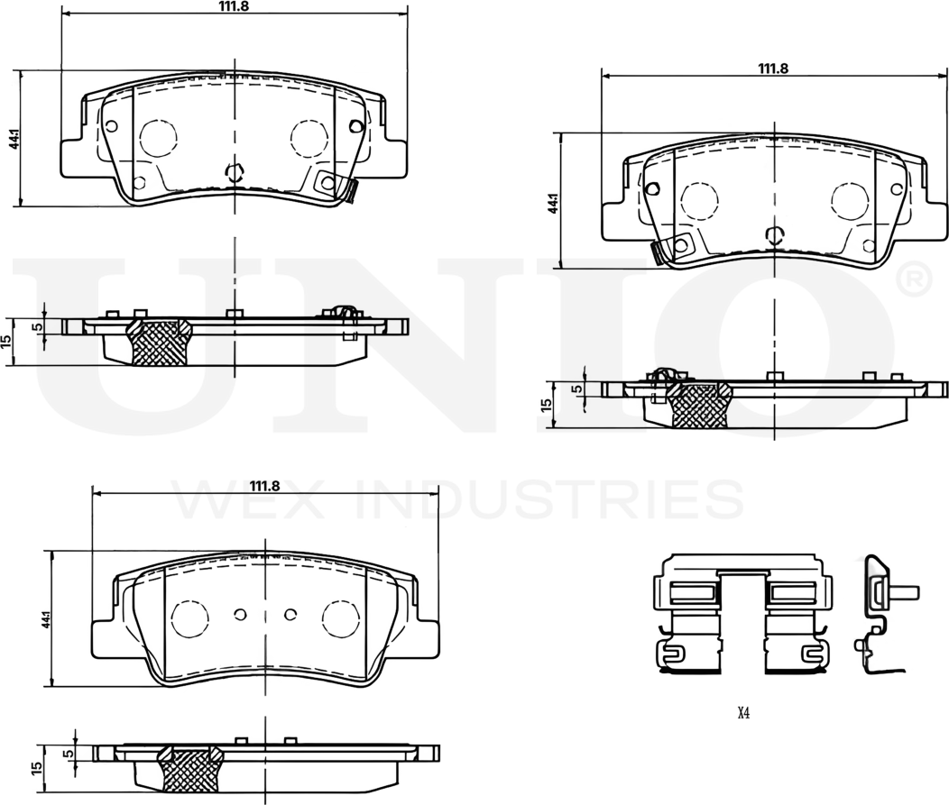 Колодки тормозные диск. задние Hyundai Sonata VIII 19- (Unio). Артикул BRP-20033
