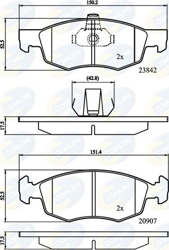 Тормозные колодки Comline Comline передние для Fiat Doblo I 2001-2015. Артикул CBP01221