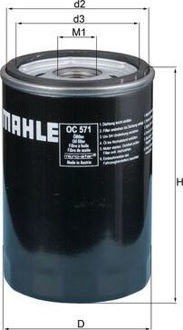 Масляный фильтр Mahle. Артикул OC 571