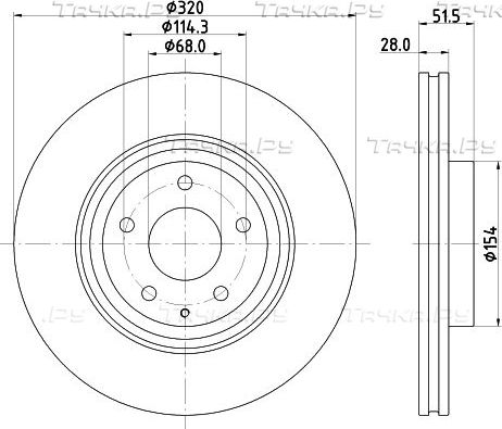 Тормозной диск Nisshinbo передний для Mazda CX-9 II 2016-2026. Артикул ND5044K