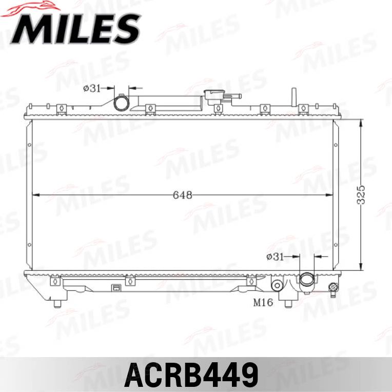 Радиатор охлаждения двигателя Miles (алюминий). Артикул ACRB449