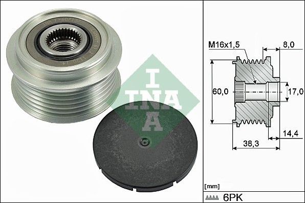 Муфта генератора обгонная Ina. Артикул 535 0289 10