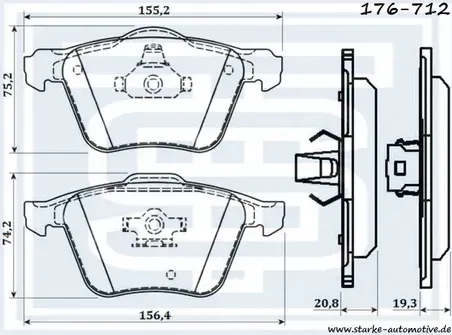 Колодки тормозные передние (Starke) Starke. Артикул 176712