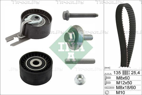 Ремень ГРМ с роликами (комплект) Ina для Suzuki Liana I 2004-2008. Артикул 530 0369 10