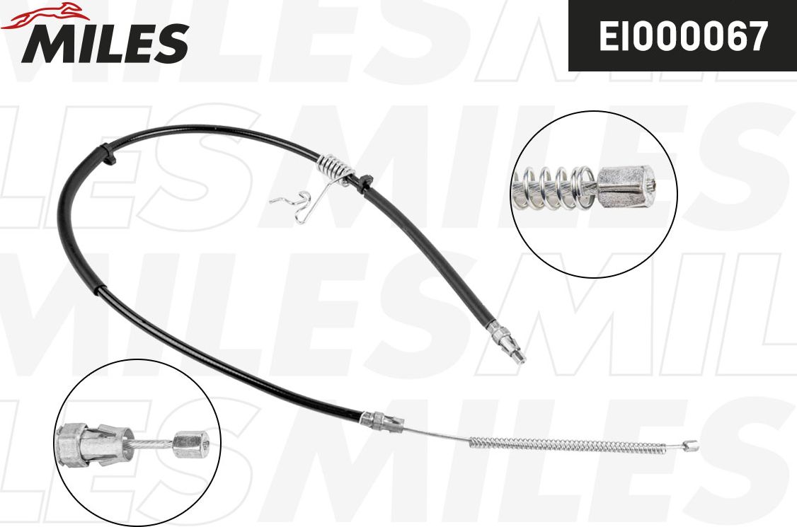 Трос ручника (тросик ручного тормоза) Miles. Артикул EI000067