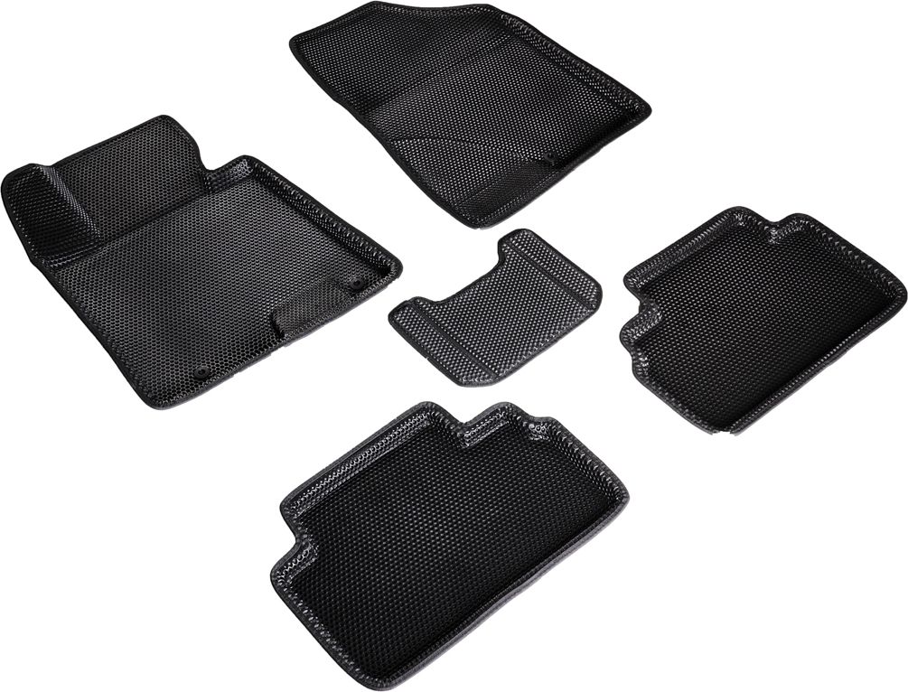 Коврики Seintex 3D EVA Соты для салона Kia Ceed II 2012-2018 ЧЕРНЫЕ. Артикул 98522