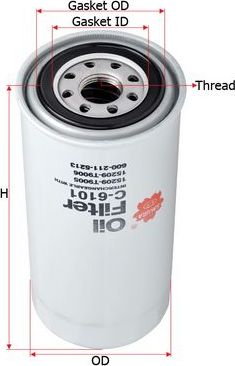 Масляный фильтр Sakura. Артикул C-6101