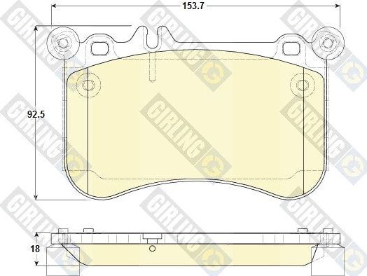 Тормозные колодки Girling передние для Mercedes-Benz SLC I (R172) 2018-2026. Артикул 6119725