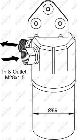 Осушитель кондиционера NRF (алюминий). Артикул 33131