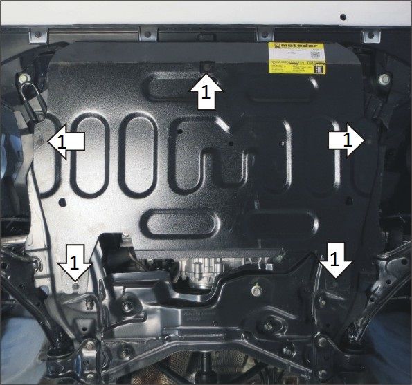 Защита усиленная Мотодор для картера, КПП Haval F7 2019-2023. Артикул 73105