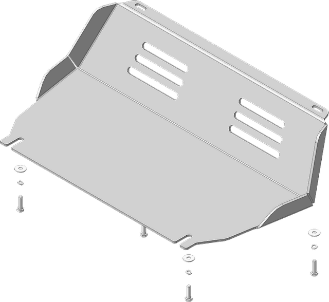 Защита алюминиевая Мотодор для радиатора Mitsubishi L200 V 2015-2026. Артикул 31326