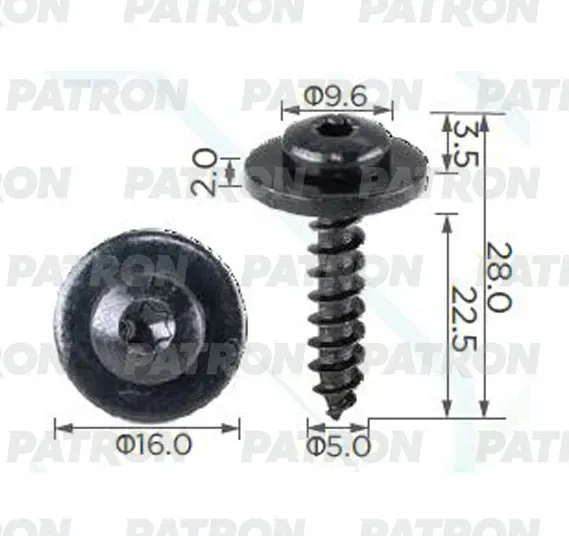 Шуруп металлический (Patron). Артикул P371461