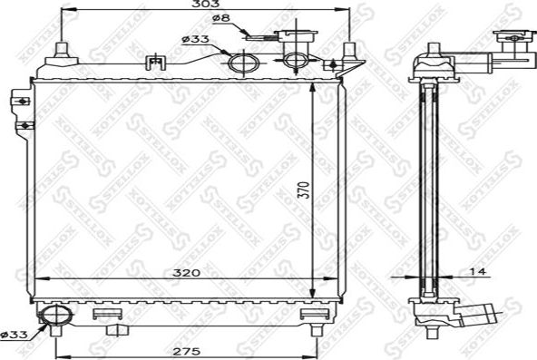 Радиатор охлаждения двигателя Stellox. Артикул 10-25312-SX