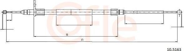 Трос ручника (тросик ручного тормоза) Cofle. Артикул 10.5163