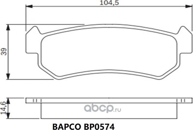 Колодки тормозные дисковые зад. CHEVROLET AVEO (T250, T255), LACETTI (Bapco). Артикул BP0574