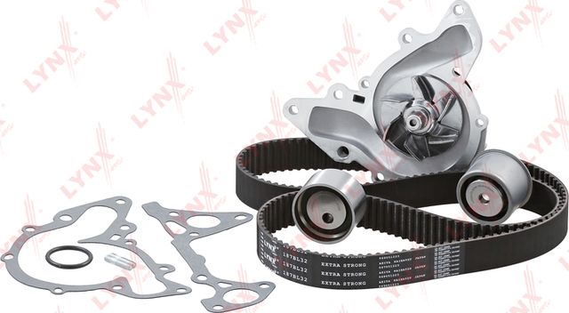 Помпа (водяной насос) с комплектом ремня ГРМ LYNXauto для Dodge Stratus I 1995-2001. Артикул PW-1334