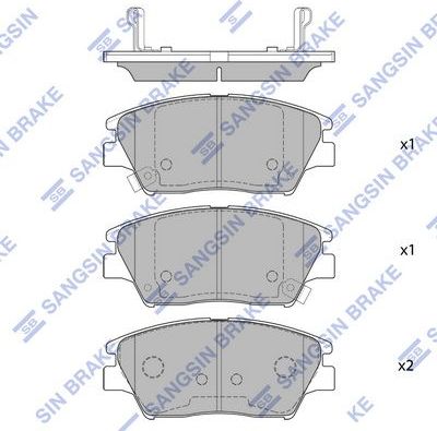 Тормозные колодки Sangsin Hi-Q. Артикул SP1761