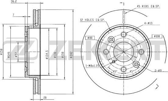 Тормозной диск Zekkert. Артикул BS-5190