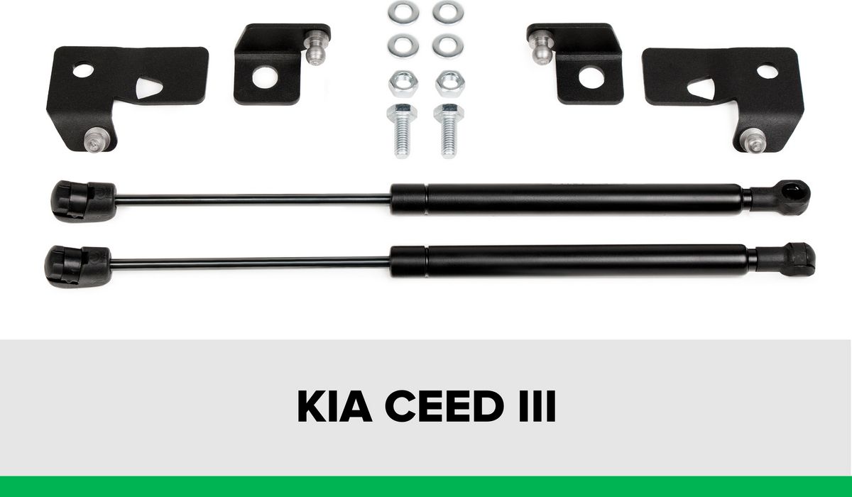 Амортизаторы (упоры) капота Pneumatic для Kia Ceed III 2018-2021 2021-2026. Артикул KU-KI-CD03-00