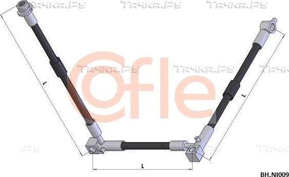 Тормозной шланг Cofle передний правый для Nissan Primera P12 2002-2008. Артикул 92.BH.NI009
