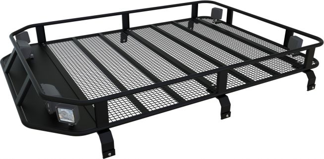 Багажник экспедиционный Podgotoffka 1900х1250х120 с сеткой и креплением на водостоки для ВАЗ 2121, 2131 (Нива) 5дв. 1976-2026. Артикул PGT-B.65.03