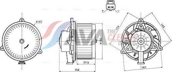 Вентилятор, мотор печки (отопителя) салона AVA. Артикул OL8752