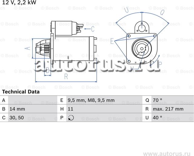 Стартер (Bosch). Артикул 0986023580