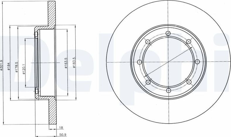 Тормозной диск Delphi. Артикул BG4344
